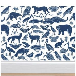 Spoonflower pre-pasted removable smooth wallpaper * animals * nursery ~ kids ~
